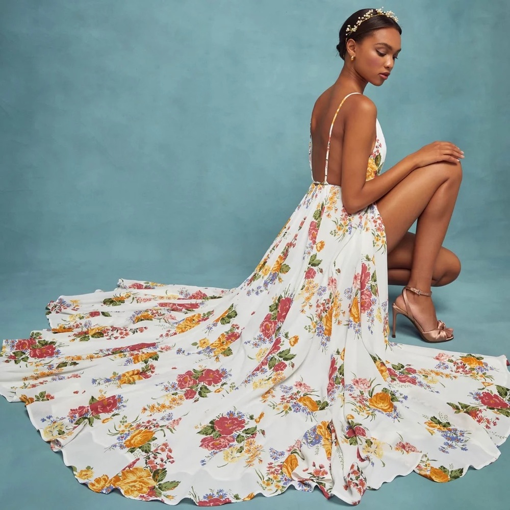Reformation Callalily Dress in Bouquet Floral